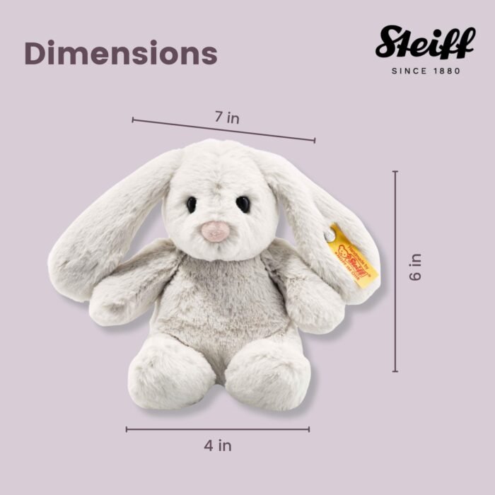 Steiff Hoppie Hase 18 cm hellgrau, Plüschtier Hase mit Schlappohren, Soft Cuddly Friends, flauschiges Stofftier zum – Bild 2
