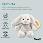 Steiff Hoppie Hase 18 cm hellgrau, Plüschtier Hase mit Schlappohren, Soft Cuddly Friends, flauschiges Stofftier zum – Bild 3