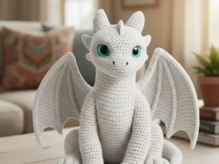 Light Fury Dragon Crochet Pattern, Fantasy Dragon Amigurumi PDF, White Dragon Plush Tutorial